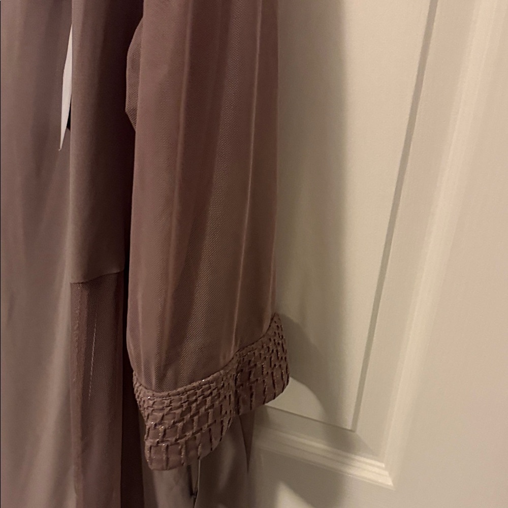 R&M Richards Taupe Beaded dress set - Picture 7 of 9